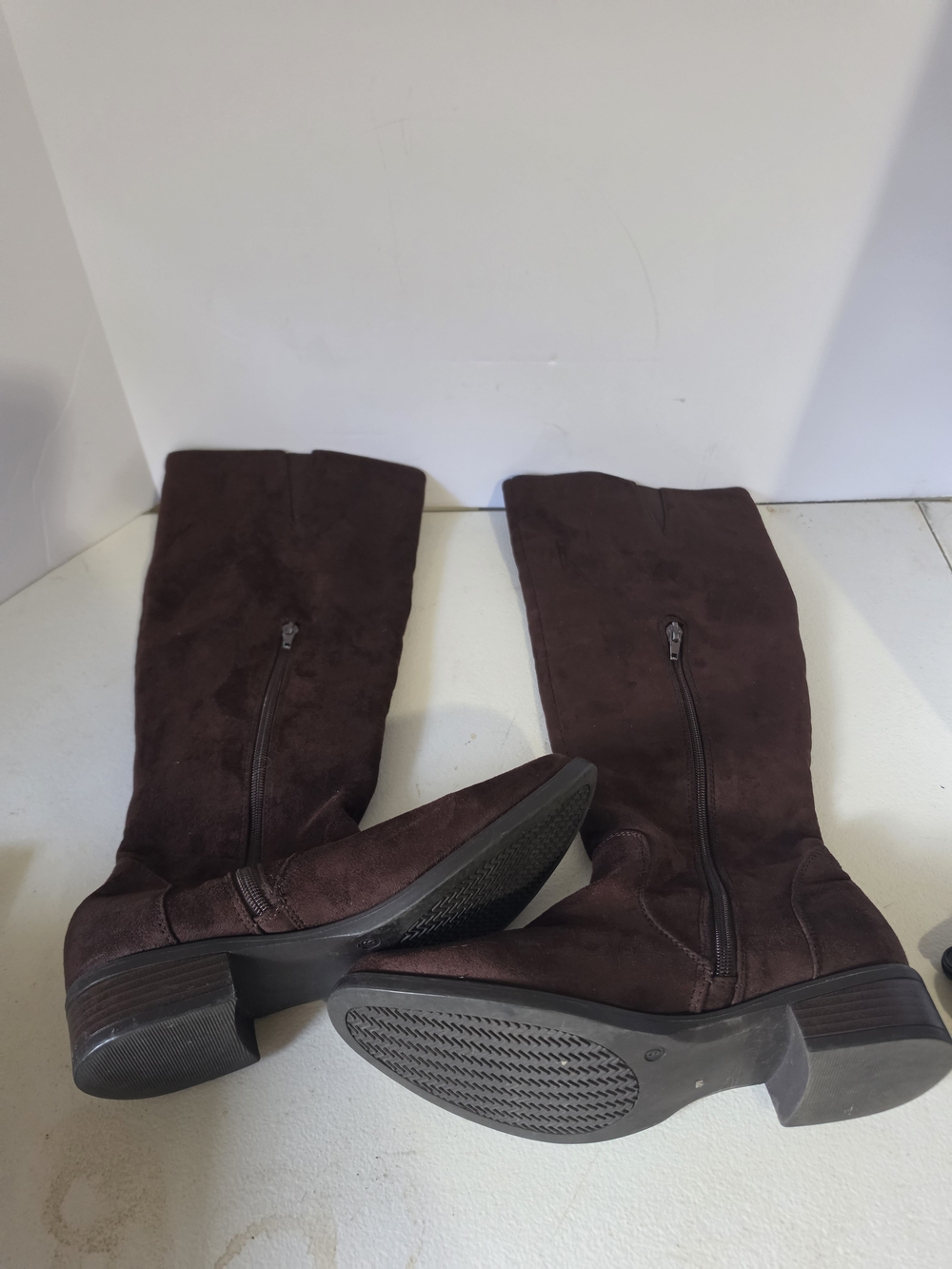 Over-the-Knee Suede Boots in Dark Brown